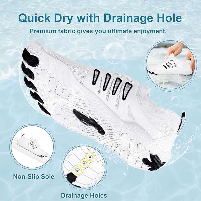 Hike Barefoot Water Shoes for Women Men Footwear, Quick Dry Wide Toe Box Pro Beach Swim Athletic Sports Shoes, Non-Slip Lightweight Aqua Shoe for Pool Hiking Walking Kayaking Diving Surfing - Image 4