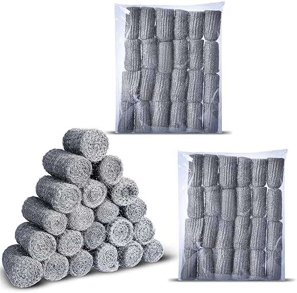 SIMBA Steel Wool Assortment for Cleaning & Mice Control – 0000 Grade Fine to Coarse Steel Wool Pads & Rolls, Multiple Pack Sizes and Length Options (48 Pcs #0000) - Image 1