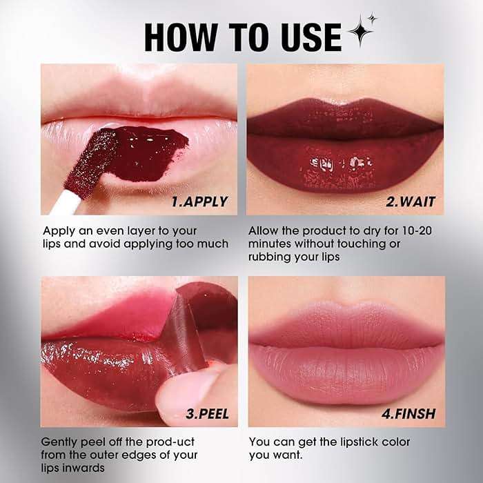 LANGMANNI 3 Colors Long-Lasting Peel Off Lip Liner Set, Waterproof & Smudge-Proof Matte Lip Liners Gift Makeup For Girls (#1+2+3) - Image 4