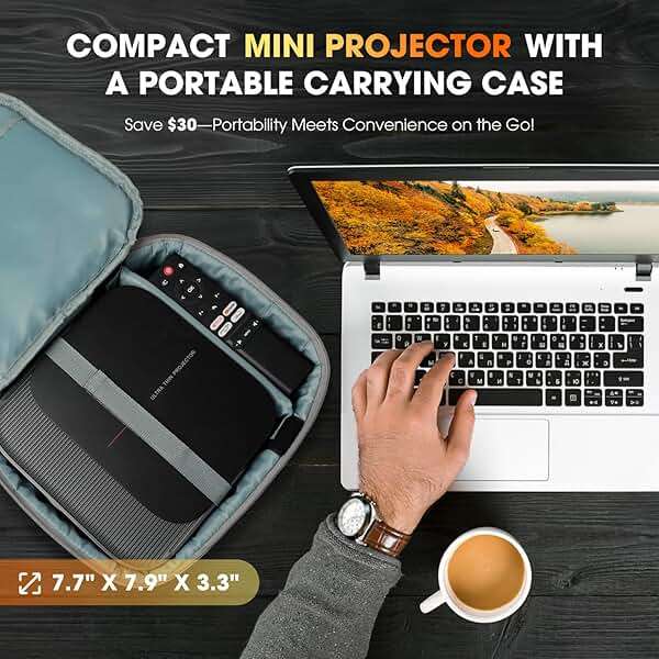 [386+ Built-in Apps] DBPOWER E2 Smart Projector with WiFi and Bluetooth, Native 1080P Mini Projector Compatible with Netflix, Youtube, D+, Hulu, Max & Crunchyroll, Electric Focus & Carry Case - Image 8