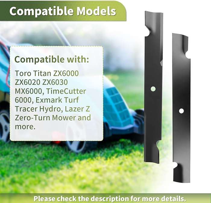 115-9649-03 105-7718-03 Lawn Mower Blades Fit for T oro 60 Inch Deck, High Lift Blades Compatible with Toro, Ex mark, Titan ZX MX 6000 Timecutter 6000, Replaces 105-7718-03, 115-9649, 133-2127, 6 Pack - Image 4