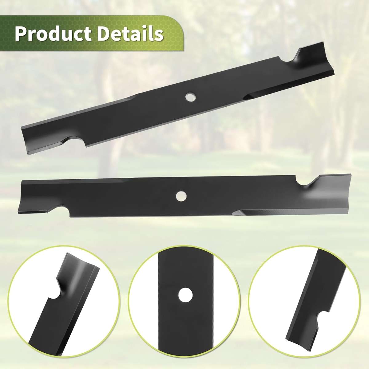 115-9649-03 105-7718-03 Lawn Mower Blades Fit for T oro 60 Inch Deck, High Lift Blades Compatible with Toro, Ex mark, Titan ZX MX 6000 Timecutter 6000, Replaces 105-7718-03, 115-9649, 133-2127, 3 Pack - Image 3