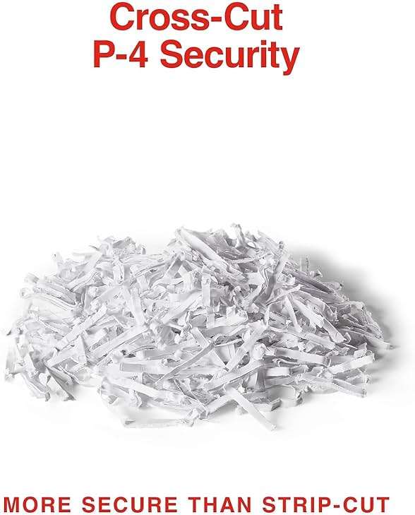 Staples 15-Sheet Cross Cut Paper Shredder for Home Office, P-4 Security, 20-Min Run Time, Shreds Paper/Credit Cards/CDs/DVDs, Quiet 65 dB, Auto Start/Stop, 5 Gallon, Black - Image 4