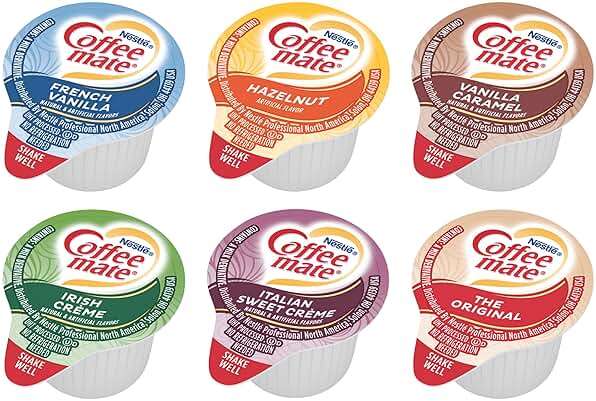 Nestle Coffee mate Liquid Creamer Singles Variety Pack, Original, French Vanilla, Hazelnut, Irish Crème, Italian Sweet Crème, Vanilla Caramel, 6 flavors x 30 ct, 180/Box - Image 1