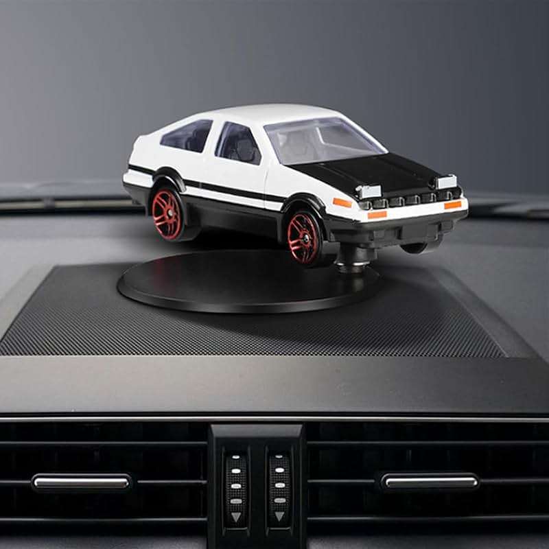 Car Dashboard Decorations – Drift & Turn Mini Car Model Ornament – Dynamic Interactive Automobile Decor for Enthusiasts Vehicle Interior Dashboard Drifting Decorations Accessories Gifts (White-AE86) - Image 2