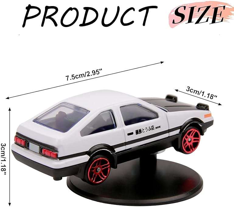 Car Dashboard Decorations – Drift & Turn Mini Car Model Ornament – Dynamic Interactive Automobile Decor for Enthusiasts Vehicle Interior Dashboard Drifting Decorations Accessories Gifts (White-AE86) - Image 3