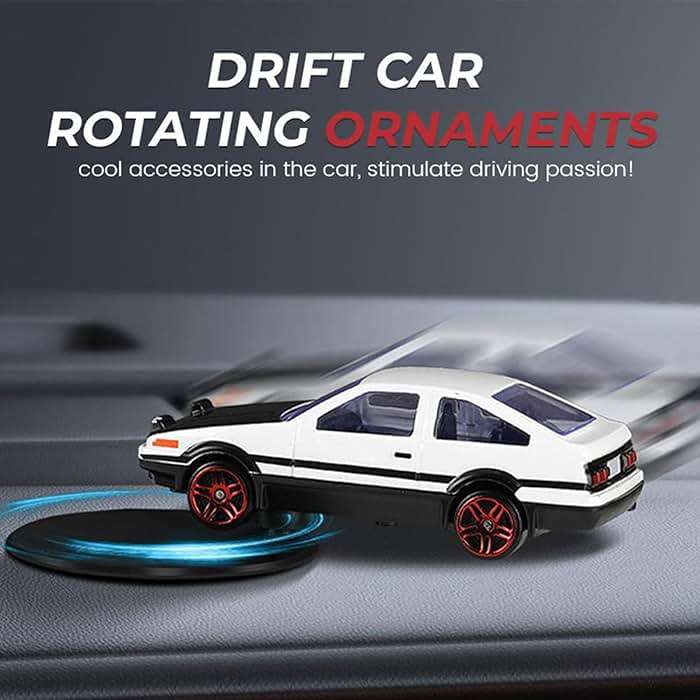 Car Dashboard Decorations – Drift & Turn Mini Car Model Ornament – Dynamic Interactive Automobile Decor for Enthusiasts Vehicle Interior Dashboard Drifting Decorations Accessories Gifts (White-AE86) - Image 4