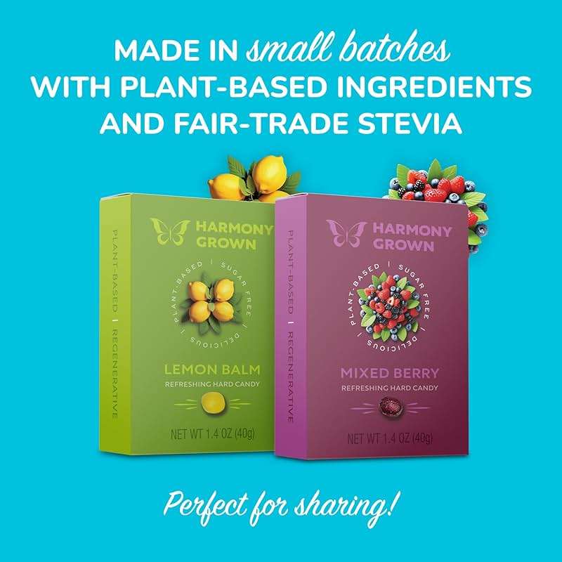 Stevita Harmony Grown Hard Candy, Lemon Balm - 1.4 oz Shake & Share Box - Sugar Free, Non-GMO, Keto Friendly - Made in Italy - Image 3