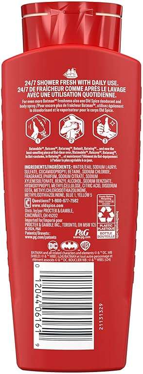 Old Spice Body Wash for Men, Batman: Dark Night, 3X Defense, 24/7 Shower Fresh with Lasting Scent, Cleansing 2-in-1 Body & Face Wash, Smell Like a Hero, Black Cherry and Nightfall Scent, 24 oz - Image 11