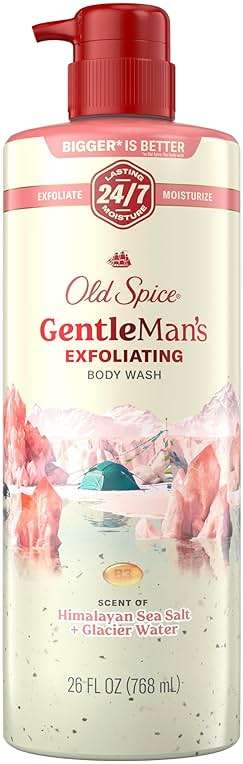 Old Spice GentleMan's Exfoliating & Moisturizing Body Wash for Men, 24/7 Shower Fresh with Long Lasting Scent, Renewing Vitamin B3 Blend, Himalayan Sea Salt + Glacier Water Scent, 26 oz - Image 1