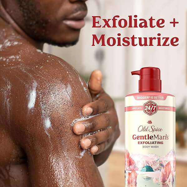 Old Spice GentleMan's Exfoliating & Moisturizing Body Wash for Men, 24/7 Shower Fresh with Long Lasting Scent, Renewing Vitamin B3 Blend, Himalayan Sea Salt + Glacier Water Scent, 26 oz - Image 3