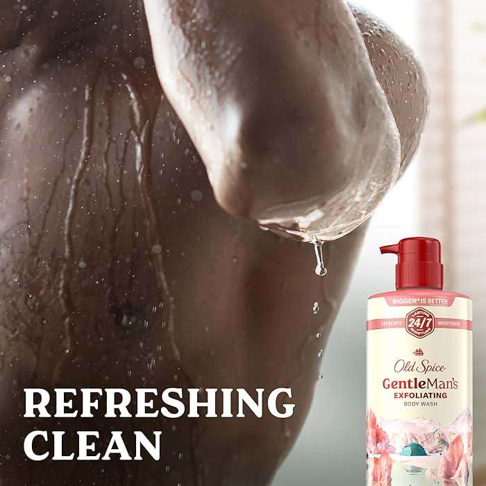 Old Spice GentleMan's Exfoliating & Moisturizing Body Wash for Men, 24/7 Shower Fresh with Long Lasting Scent, Renewing Vitamin B3 Blend, Himalayan Sea Salt + Glacier Water Scent, 26 oz - Image 5