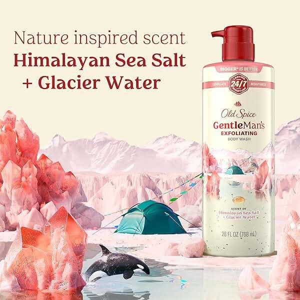 Old Spice GentleMan's Exfoliating & Moisturizing Body Wash for Men, 24/7 Shower Fresh with Long Lasting Scent, Renewing Vitamin B3 Blend, Himalayan Sea Salt + Glacier Water Scent, 26 oz - Image 7