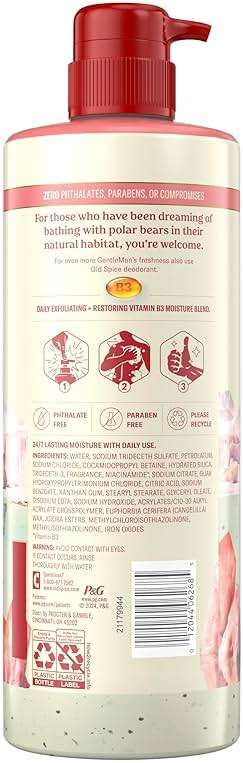 Old Spice GentleMan's Exfoliating & Moisturizing Body Wash for Men, 24/7 Shower Fresh with Long Lasting Scent, Renewing Vitamin B3 Blend, Himalayan Sea Salt + Glacier Water Scent, 26 oz - Image 8
