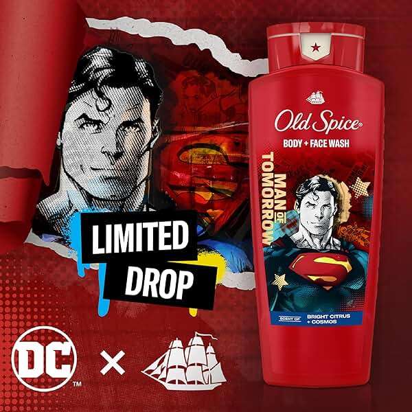 Old Spice Body Wash for Men, Superman: Man of Tomorrow, 3X Defense, 24/7 Shower Fresh with Lasting Scent, Cleansing 2-in-1 Body & Face Wash, Smell Like a Hero, Bright Citrus and Cosmos Scent, 24 oz - Image 6