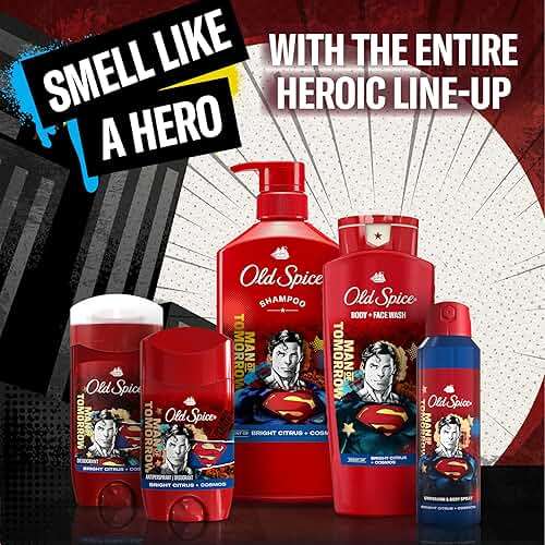 Old Spice Body Wash for Men, Superman: Man of Tomorrow, 3X Defense, 24/7 Shower Fresh with Lasting Scent, Cleansing 2-in-1 Body & Face Wash, Smell Like a Hero, Bright Citrus and Cosmos Scent, 24 oz - Image 7