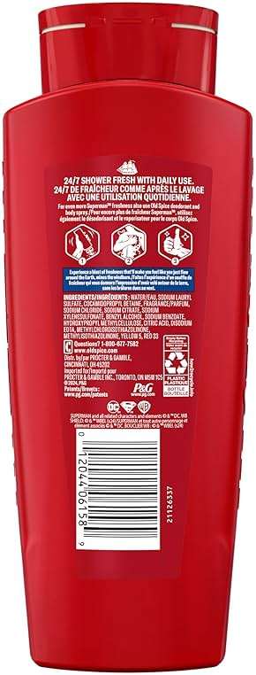 Old Spice Body Wash for Men, Superman: Man of Tomorrow, 3X Defense, 24/7 Shower Fresh with Lasting Scent, Cleansing 2-in-1 Body & Face Wash, Smell Like a Hero, Bright Citrus and Cosmos Scent, 24 oz - Image 8