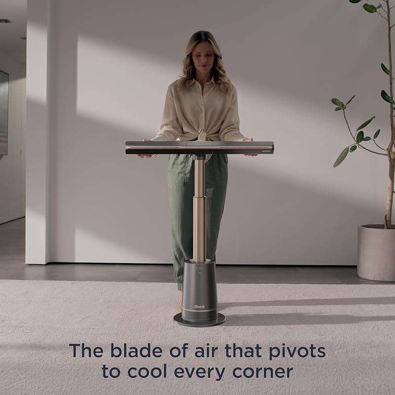 Shark TurboBlade Fan—Ultra-customizable bladeless tower fan, pivots, twists, oscillates 180°, circulates and propels air, 10 noise levels + 10 speeds, easy to clean, charcoal, TF202S - Image 14