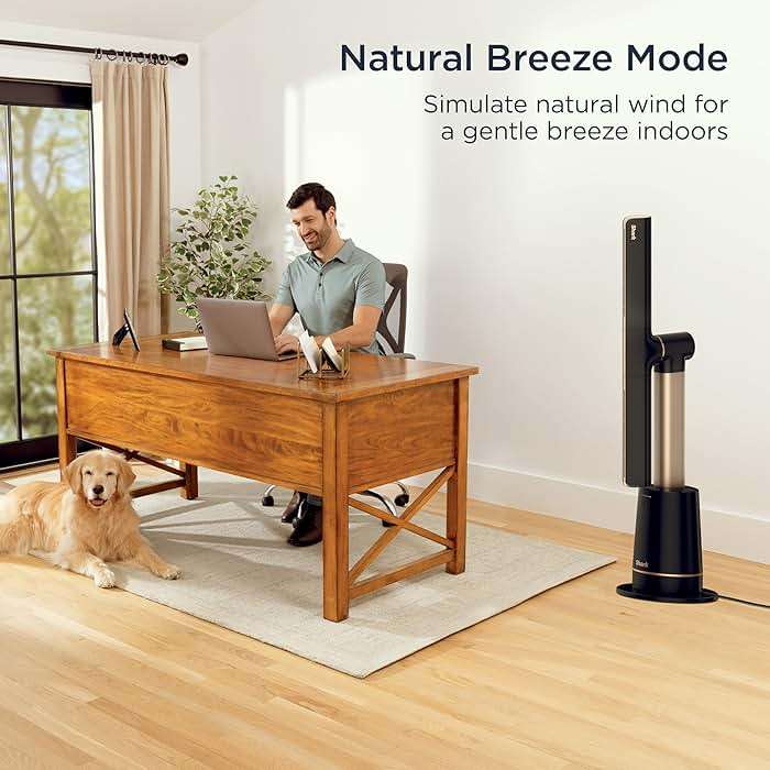 Shark TurboBlade Fan—Ultra-customizable bladeless tower fan, pivots, twists, oscillates 180°, circulates and propels air, 10 noise levels + 10 speeds, easy to clean, charcoal, TF202S - Image 9