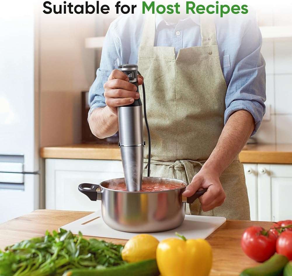 Immersion Blender Handheld 1100W 3 in 1 Corded Stick Hand Blenders for Kitchen with Trigger Speed Control, with Whisk, Milk Frother Attachemnts, Perfect Emulsifier for Soup, Smoothie, Puree - Image 2