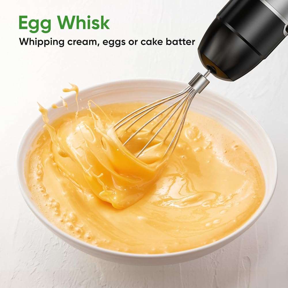 Immersion Blender Handheld 1100W 3 in 1 Corded Stick Hand Blenders for Kitchen with Trigger Speed Control, with Whisk, Milk Frother Attachemnts, Perfect Emulsifier for Soup, Smoothie, Puree - Image 5