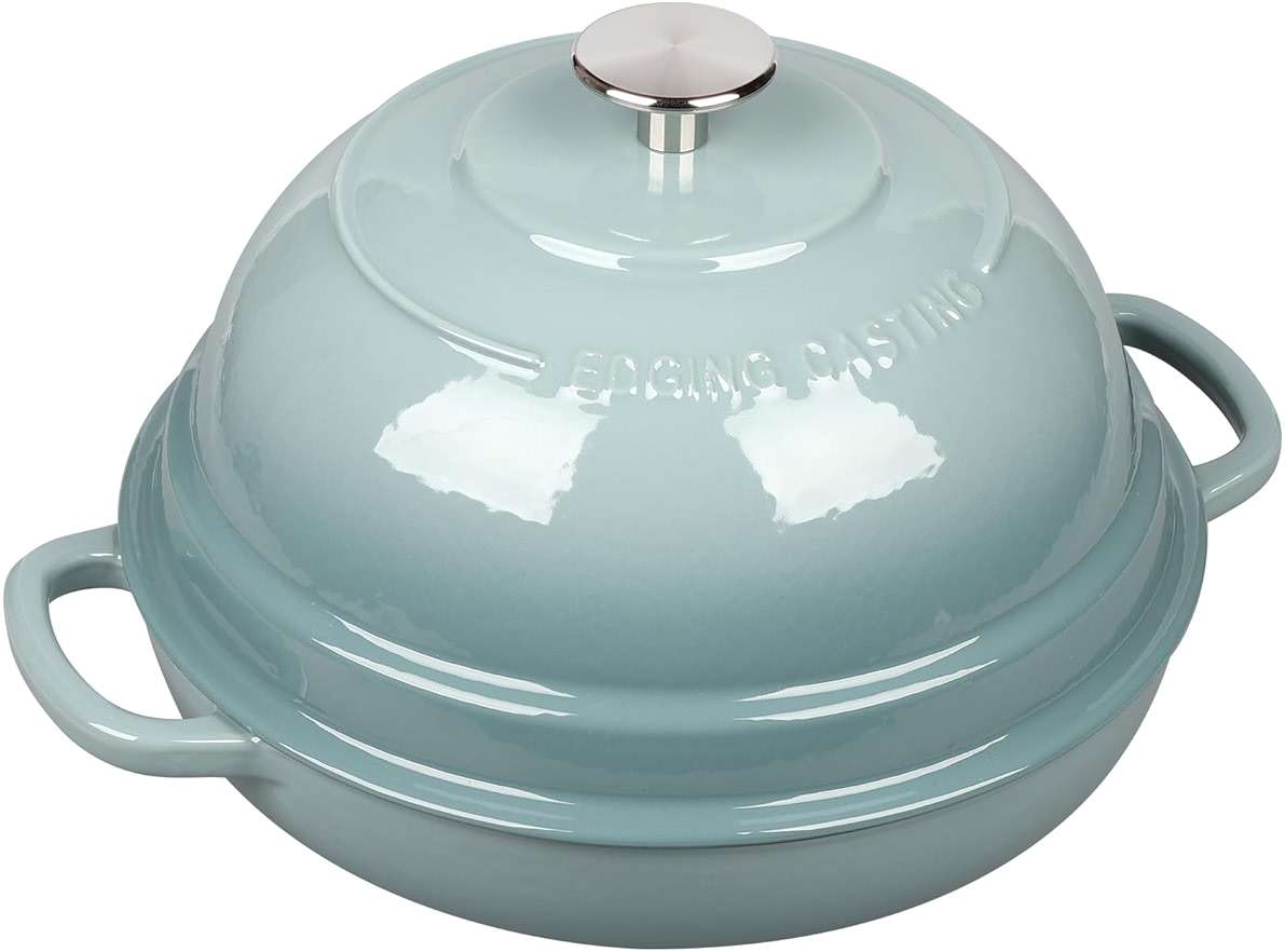 EDGING CASTING Enameled Cast Iron Dutch Oven Pot with Lid, Round Bread Oven for Homemade Sourdough Bread Baking, 6 Quart, Seasalt - Image 6