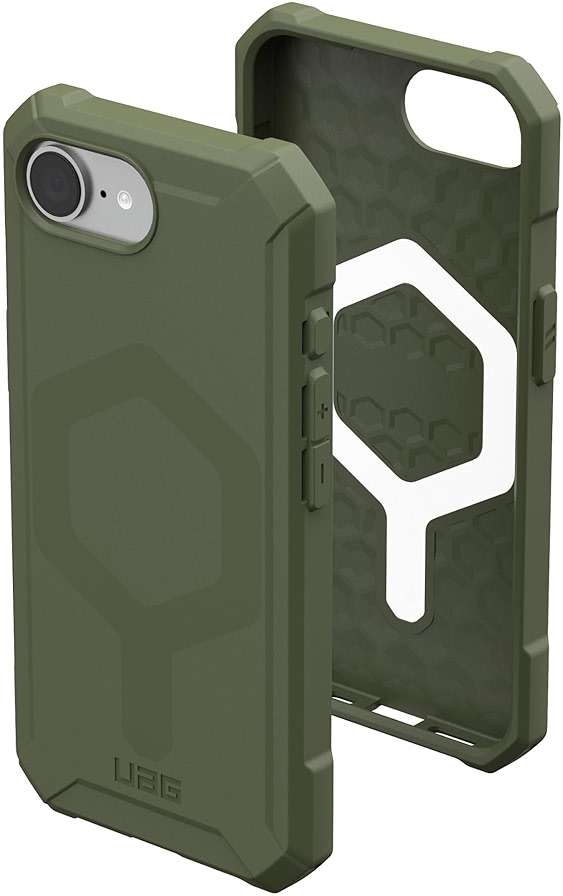 URBAN ARMOR GEAR UAG Designed for iPhone 17e / iPhone 16e Case Essential Armor - Compatible with MagSafe Rugged Military Grade Drop Proof Protective Cover, Opaque Olive Drab - Image 1