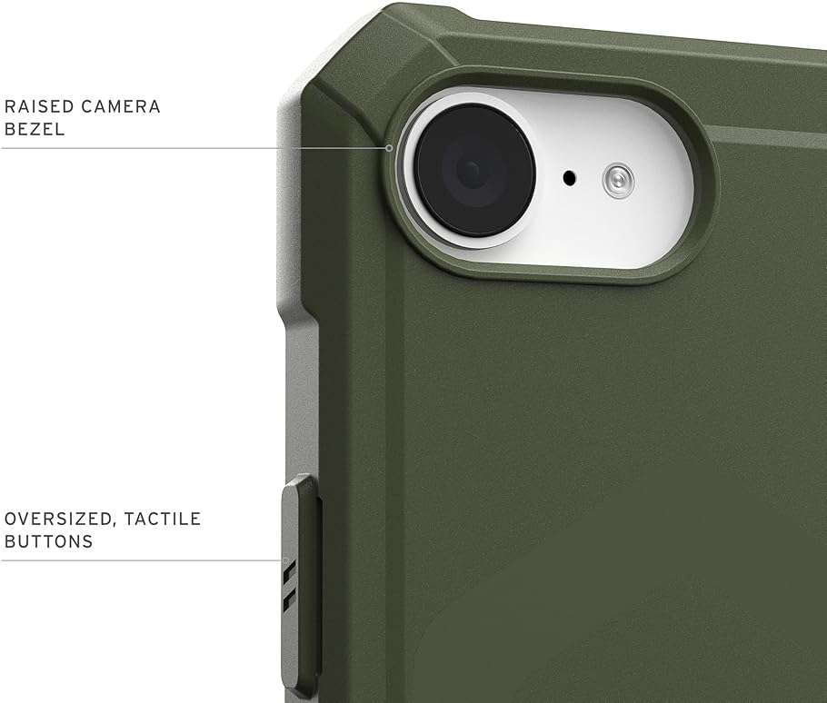 URBAN ARMOR GEAR UAG Designed for iPhone 17e / iPhone 16e Case Essential Armor - Compatible with MagSafe Rugged Military Grade Drop Proof Protective Cover, Opaque Olive Drab - Image 5