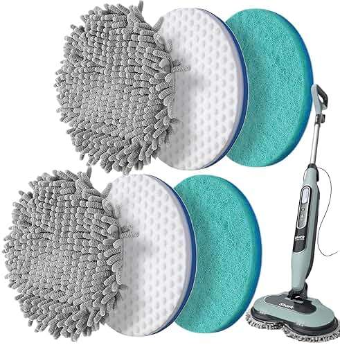 Frescares S7001 Upgraded Steam&Scrub Mop Pads Kit for Shrak,S8201 S8001 S7000 S7201 S7000AMZ S7005 S7020 S7001C All-in-One Hard Floor Steam Mop (2Green2White2Grey) - Image 1