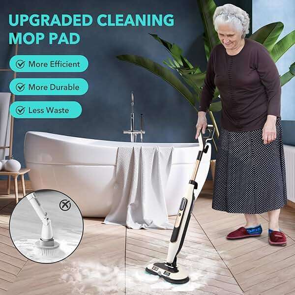 Frescares S7001 Upgraded Steam&Scrub Mop Pads Kit for Shrak,S8201 S8001 S7000 S7201 S7000AMZ S7005 S7020 S7001C All-in-One Hard Floor Steam Mop (2Green2White2Grey) - Image 4