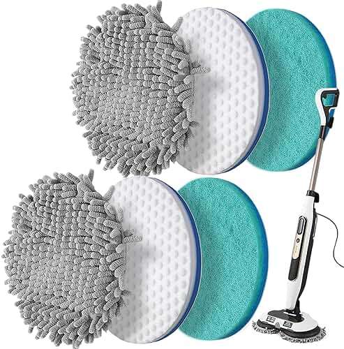 Frescares S7001 Upgraded Steam&Scrub Mop Pads Kit for Shrak,S8201 S8001 S7000 S7201 S7000AMZ S7005 S7020 S7001C All-in-One Hard Floor Steam Mop (2Green2White2Grey) - Image 8