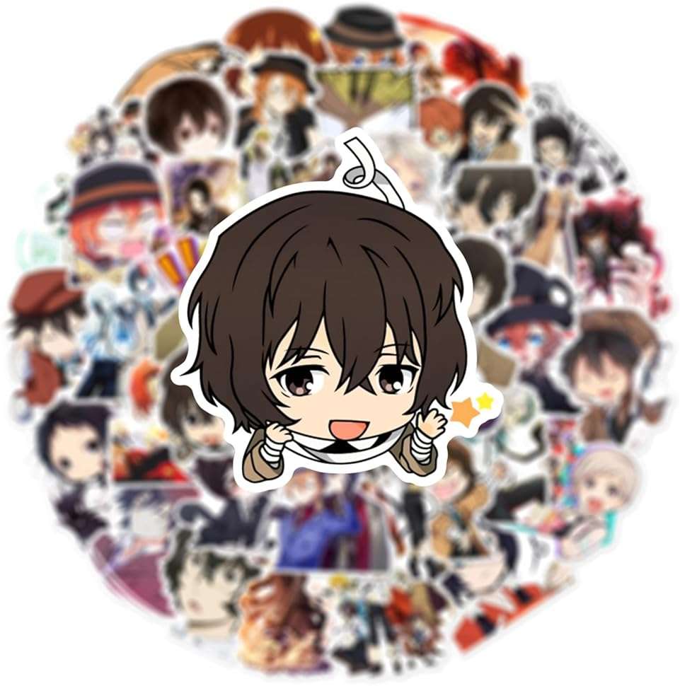 50Pcs Bungo Stray Dogs Stickers,Popular Classic Anime Stickers Waterproof Vinyl Decals for Bumper Cars Computer Scrapbook Guitar Luggage Skateboard Cute Aesthetic Manga Gifts (DG) - Image 5
