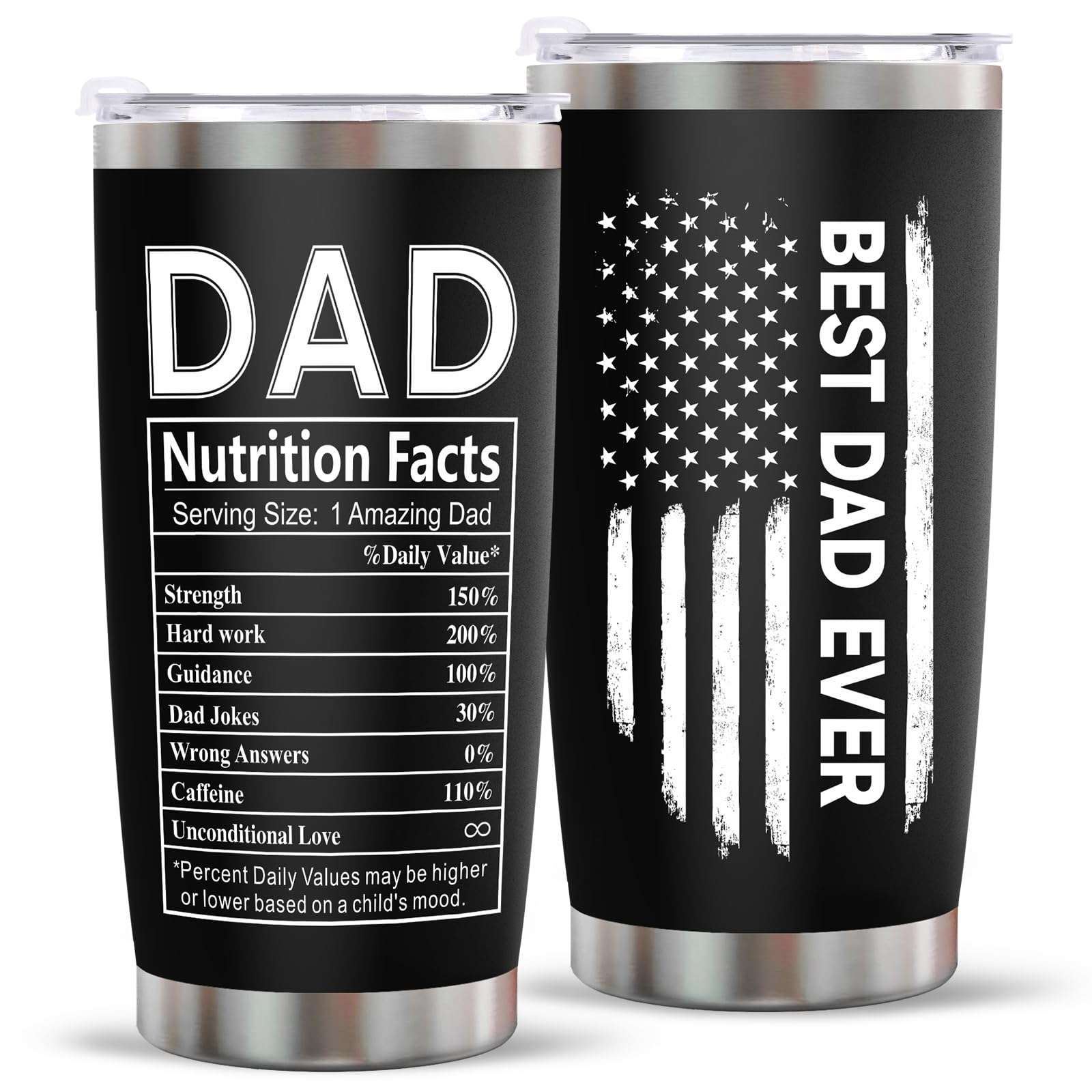 Erpotyl Fathers Day Dad Gifts for Men- 20Oz Stainless Steel Tumbler Indoor Outdoor Work Essentials Leakproof Camping Gym Office Cup with Lid and Straw Birthday Gifts for Him Stepdad Husband Dad Uncle - Image 1