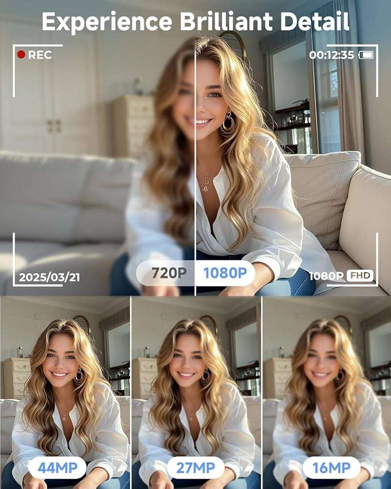 Digital Camera, 44MP FHD 1080P Digital Point and Shoot Camera with Anti Shake, Smile Capture 16X Zoom, Compact Small Camera for Teens Girls Kids Adults(White) - Image 2