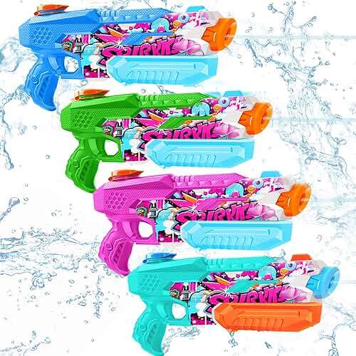 Water Gun for Adults Kids: 600CC 4 Pack Squirt Blasters Super Water Guns for Adults Kids,Water Gun Outdoor Toys High Capacity Summer Soaker for Swimming Pool Beach Fighting, Long Shooting Distance - Image 1