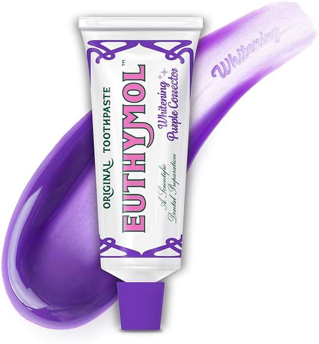 Euthymol Purple Whitening Toothpaste (3.7 fl oz) – for Yellow & Sensitive Teeth | Violet Tone-Up Formula, Instantly Brightens, 24H Stain Defense, Long-Lasting Fresh Breath - Image 1