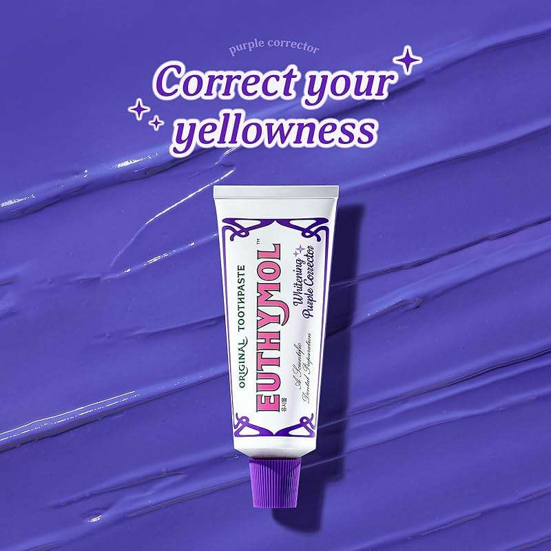 Euthymol Purple Whitening Toothpaste (3.7 fl oz) – for Yellow & Sensitive Teeth | Violet Tone-Up Formula, Instantly Brightens, 24H Stain Defense, Long-Lasting Fresh Breath - Image 3