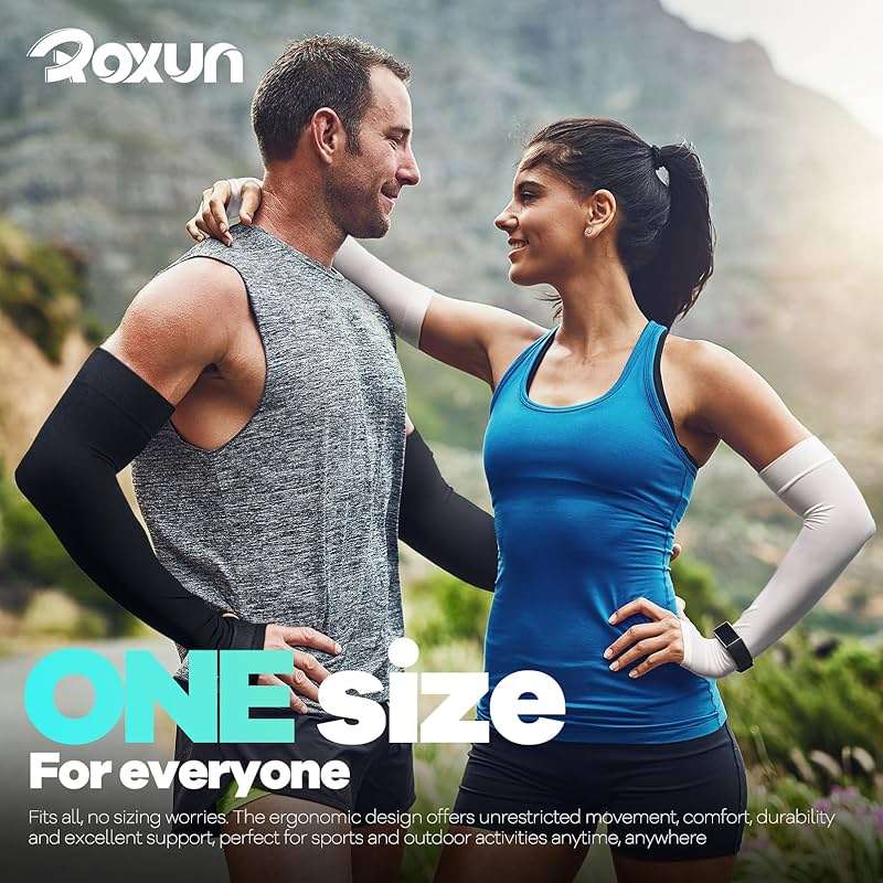 ROXUN Arm Sleeves with Thumb Hole, Cooling UV Sun Protection Compression Tattoo Cover Up for Men/Women - Image 4