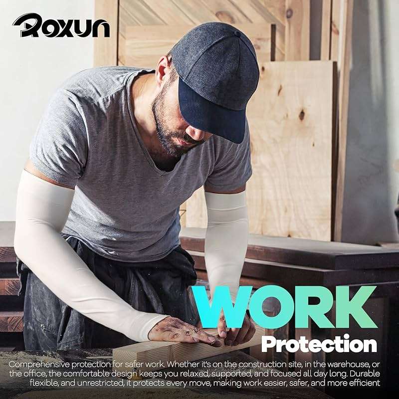 ROXUN Arm Sleeves with Thumb Hole, Cooling UV Sun Protection Compression Tattoo Cover Up for Men/Women - Image 5
