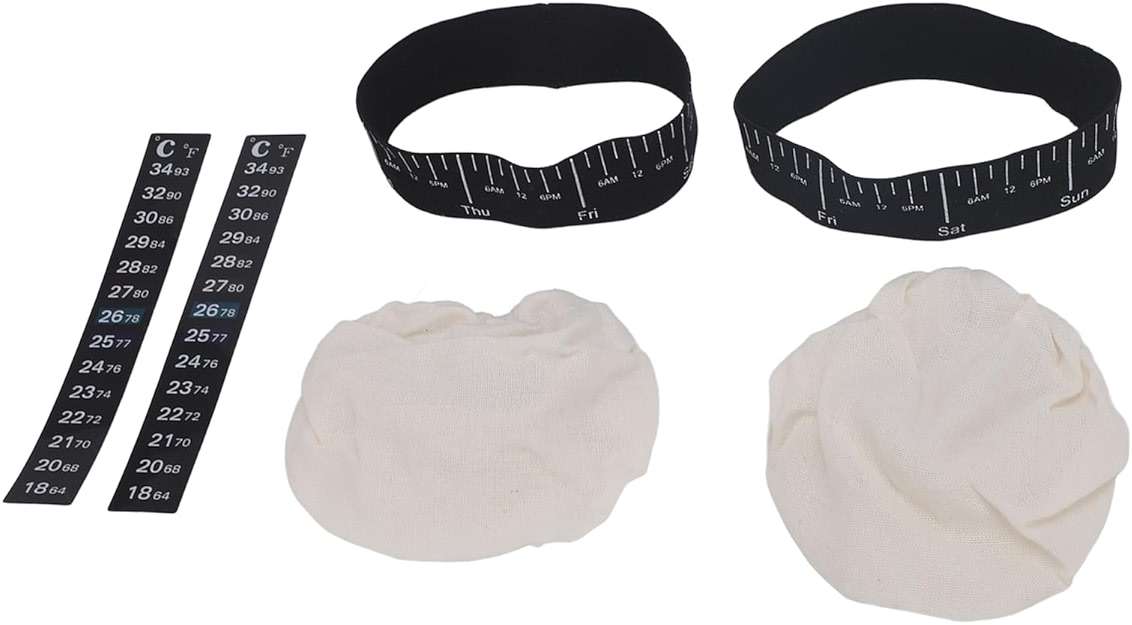 Miriam Song Sourdough Starter Jar Kit with Cloth Cover and Date marked Feeding Band for bread baking Supplies, Fits Jars with 3 to 4 Inch Diameter, Essential for sourdough bread Making - Image 6