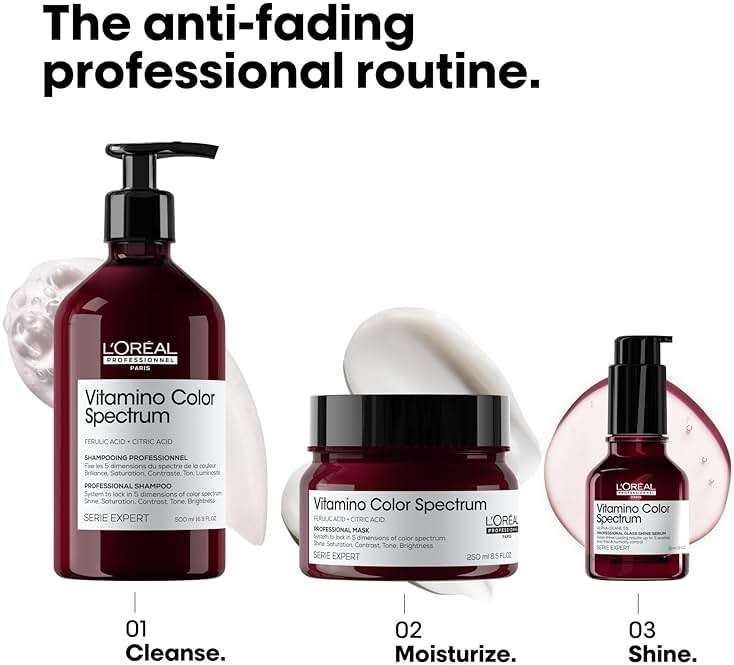 L'Oréal Professionnel Paris Vitamino Color Spectrum Glass Shine Serum - Instant Glass Shine, Protects Colored Hair, Heat Protection Up to 450°F, Vibrant Colors Up to 100 Days - Image 9