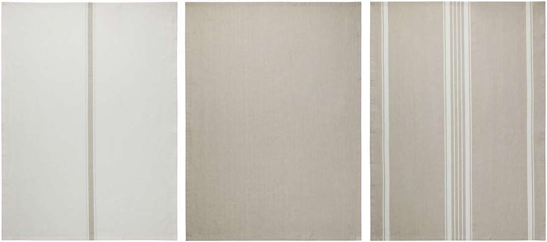 Le Creuset Set of 3 Kitchen Towels, Sable - Image 1