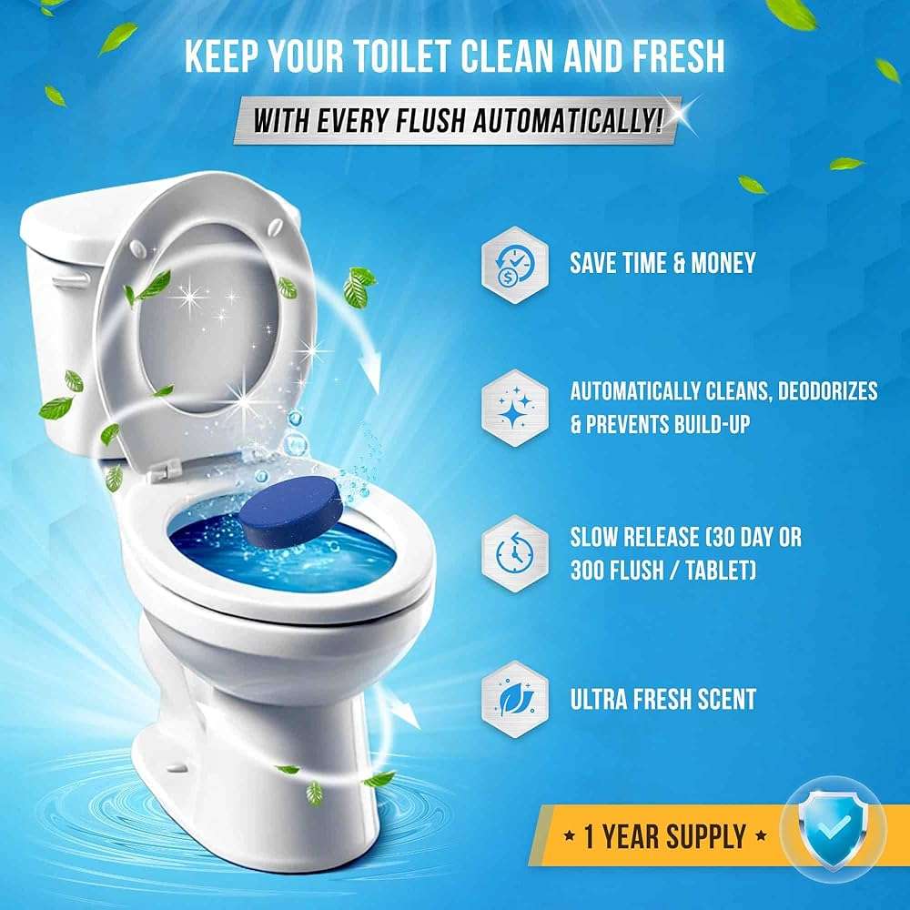ACTIVE Automatic Toilet Bowl Cleaner and Mold Stain Remover - Includes 12ct Toilet Bowl Cleaning Tablets and 7oz Mold Stain Removing Gel - Image 2