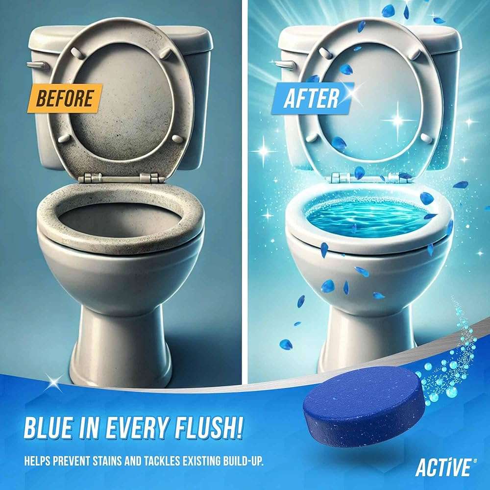 ACTIVE Automatic Toilet Bowl Cleaner and Mold Stain Remover - Includes 12ct Toilet Bowl Cleaning Tablets and 7oz Mold Stain Removing Gel - Image 4