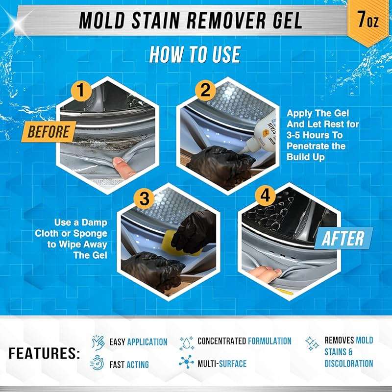 ACTIVE Automatic Toilet Bowl Cleaner and Mold Stain Remover - Includes 12ct Toilet Bowl Cleaning Tablets and 7oz Mold Stain Removing Gel - Image 5