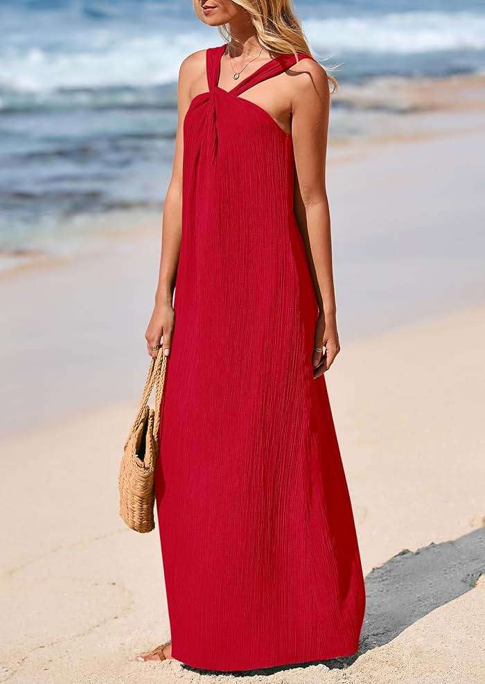 PRETTYGARDEN Womens 2026 Casual Long Summer Dresses Sleeveless Strappy Loose Flowy Beach Vacation Maxi Dress with Pockets - Image 4