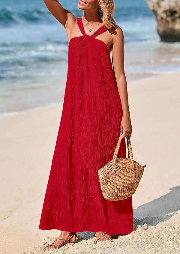 PRETTYGARDEN Womens 2026 Casual Long Summer Dresses Sleeveless Strappy Loose Flowy Beach Vacation Maxi Dress with Pockets - Image 8