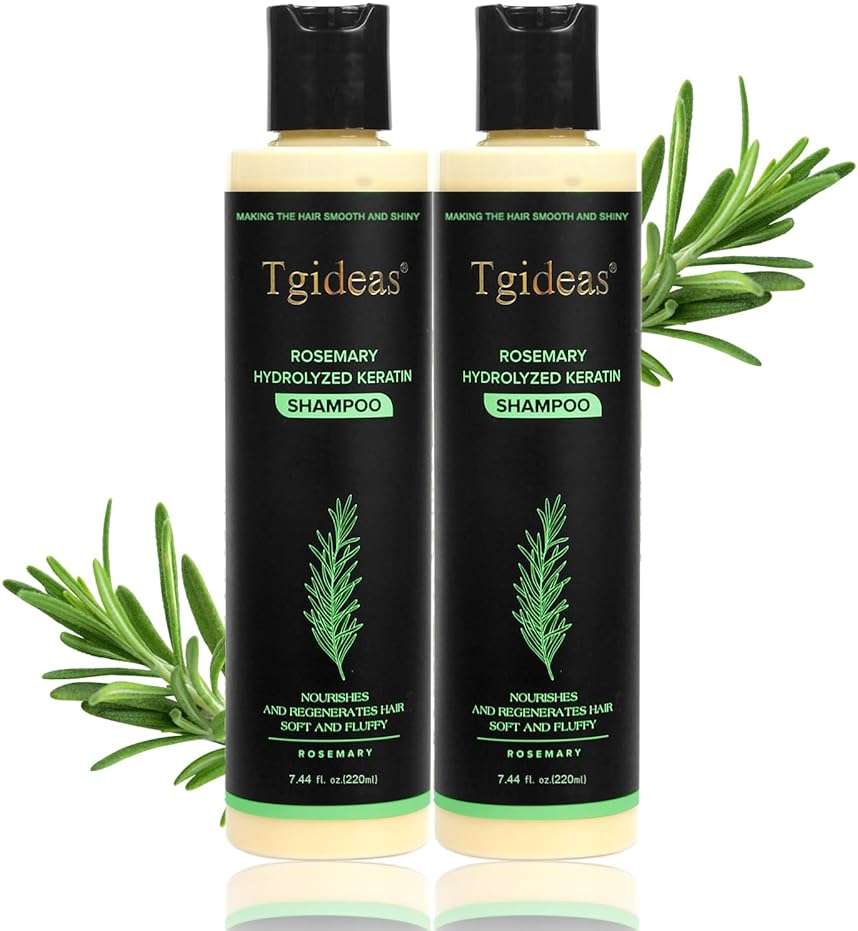 Organic Rosemary Hair Growth Shampoo for Women and Men-Natural Thickening & Strengthening Shampoo with Hydrolyzed Keratin for Thinning Hair & Hair Loss 7.4 fl.oz - 2 Packs - Image 1