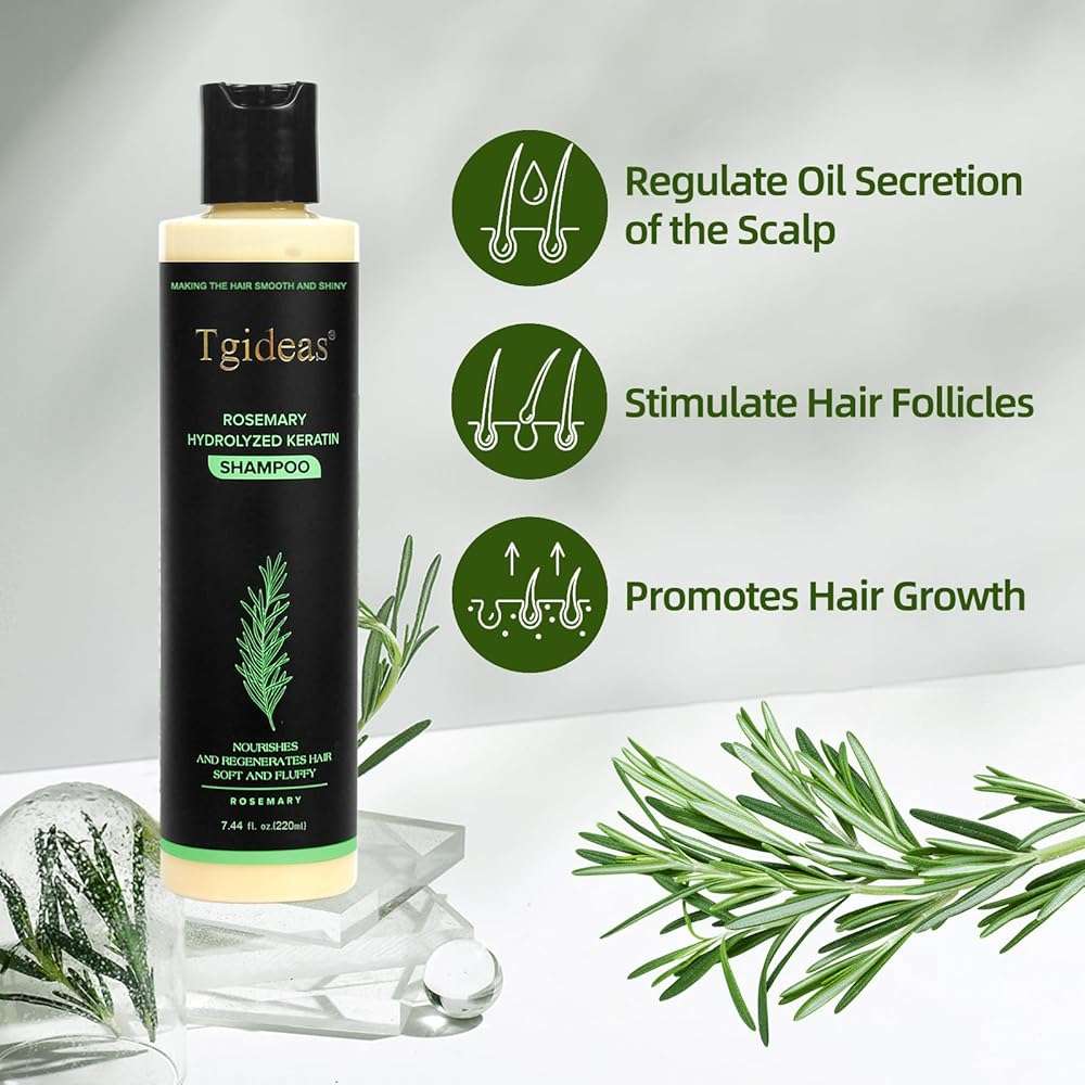 Organic Rosemary Hair Growth Shampoo for Women and Men-Natural Thickening & Strengthening Shampoo with Hydrolyzed Keratin for Thinning Hair & Hair Loss 7.4 fl.oz - 2 Packs - Image 5