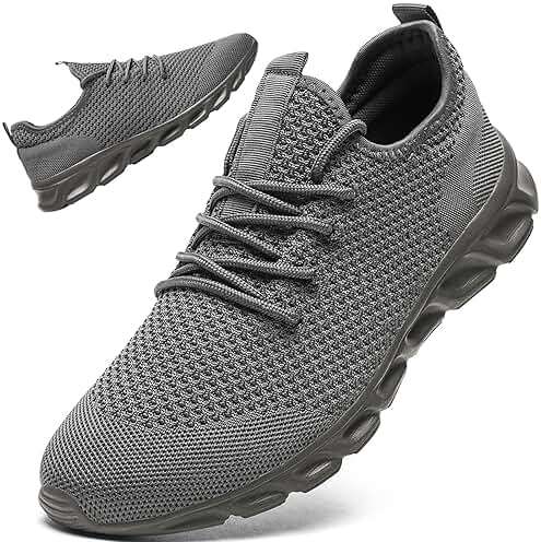 Linenghs Mens Running Shoes Tennis Gym Sneakers Casual Slip On Walking Lightweight Athletic Mesh Workout Breathable Fashion Sports Shoes - Image 1